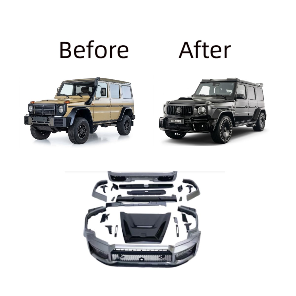19-24 w464 up w465 brabus carbon fiber bodykit