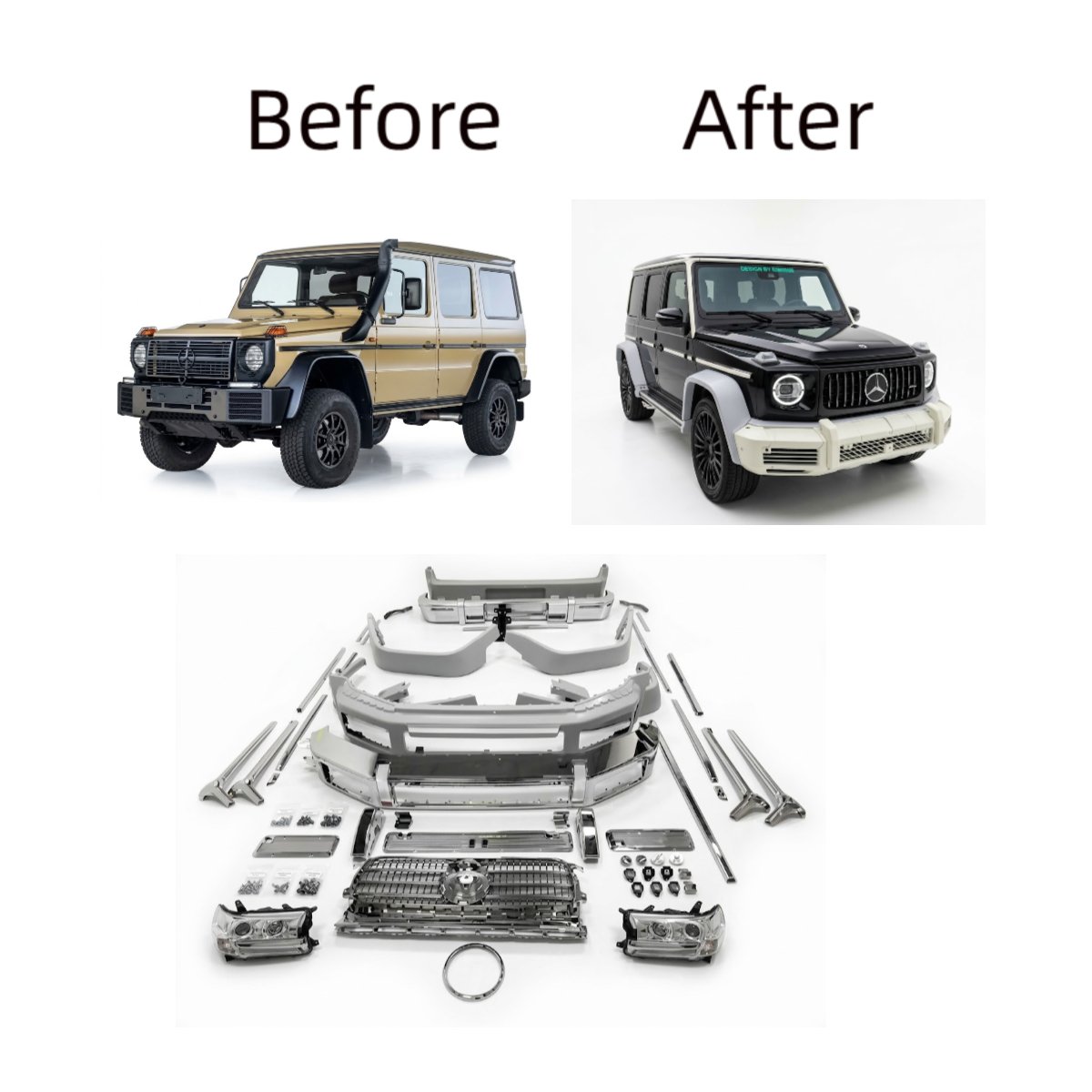 benz g class w464 465 carlex retro Chrome bodykit